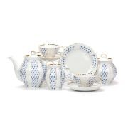 Сервиз чайный 6/21 ф. Белый лебедь рис. Ситец