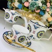 Чайный сервиз на 6 персон с чайником, подарочный, фарфор. Форма «Эллана», 14 предметов, 270 мл. 109-063