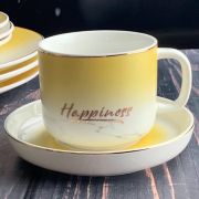 Чайный набор «Мадейра Happiness, жёлтый» 250 мл. Фарфор. 12 предметов на 6 персон. Подарочная упаковка. 133-241