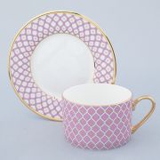 Чайная пара 250 мл, ф «Идиллия» рис «Астра 2» костяной фарфор