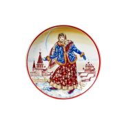 Тарелка декоративная Эллипс Девушка со снежком 195 мм